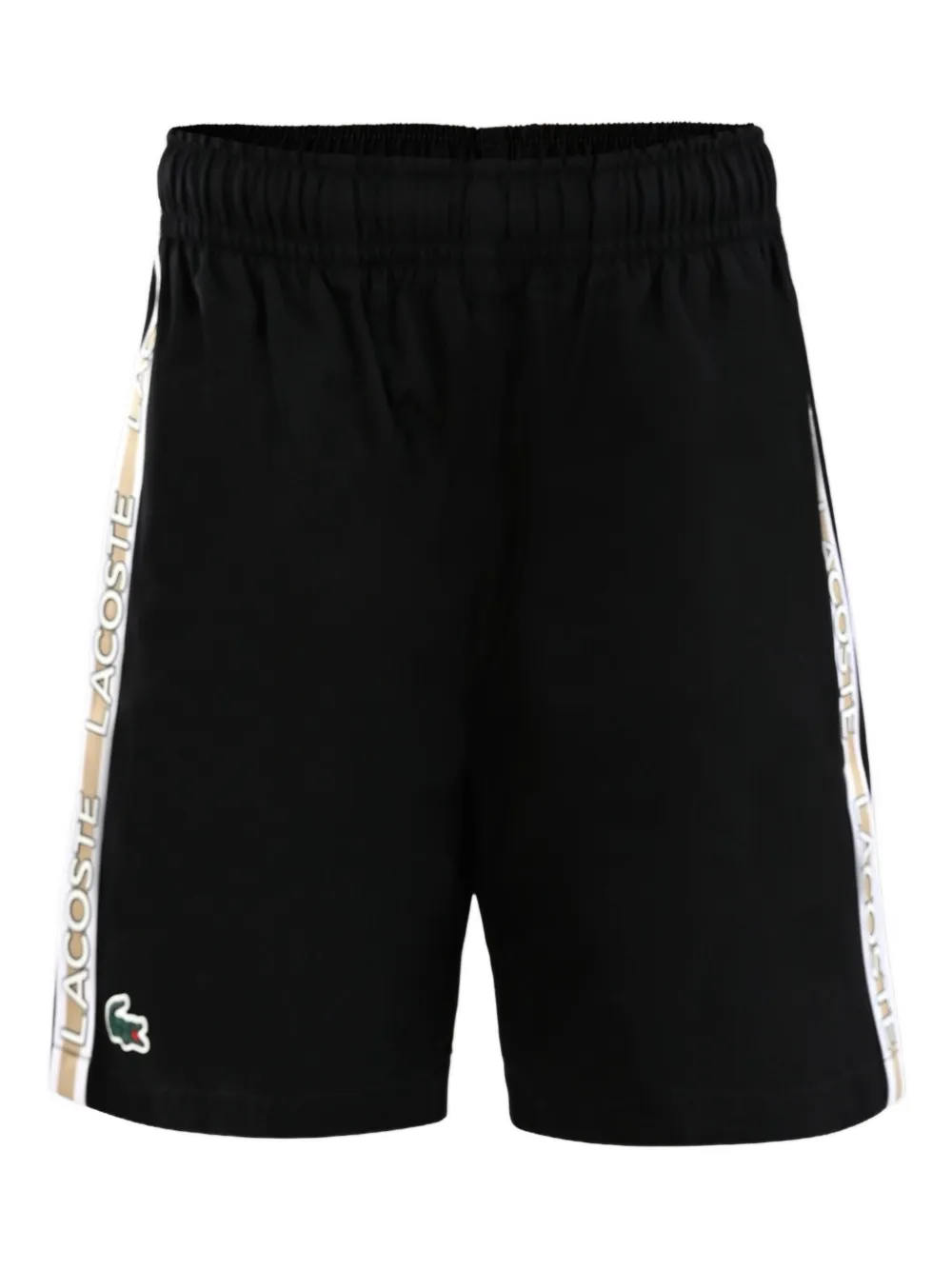 Lacoste Kids Shorts met logoband en zijstreep Zwart
