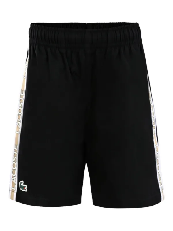 Lacoste Kids logo-tape side-stripe Shorts Black FARFETCH PH