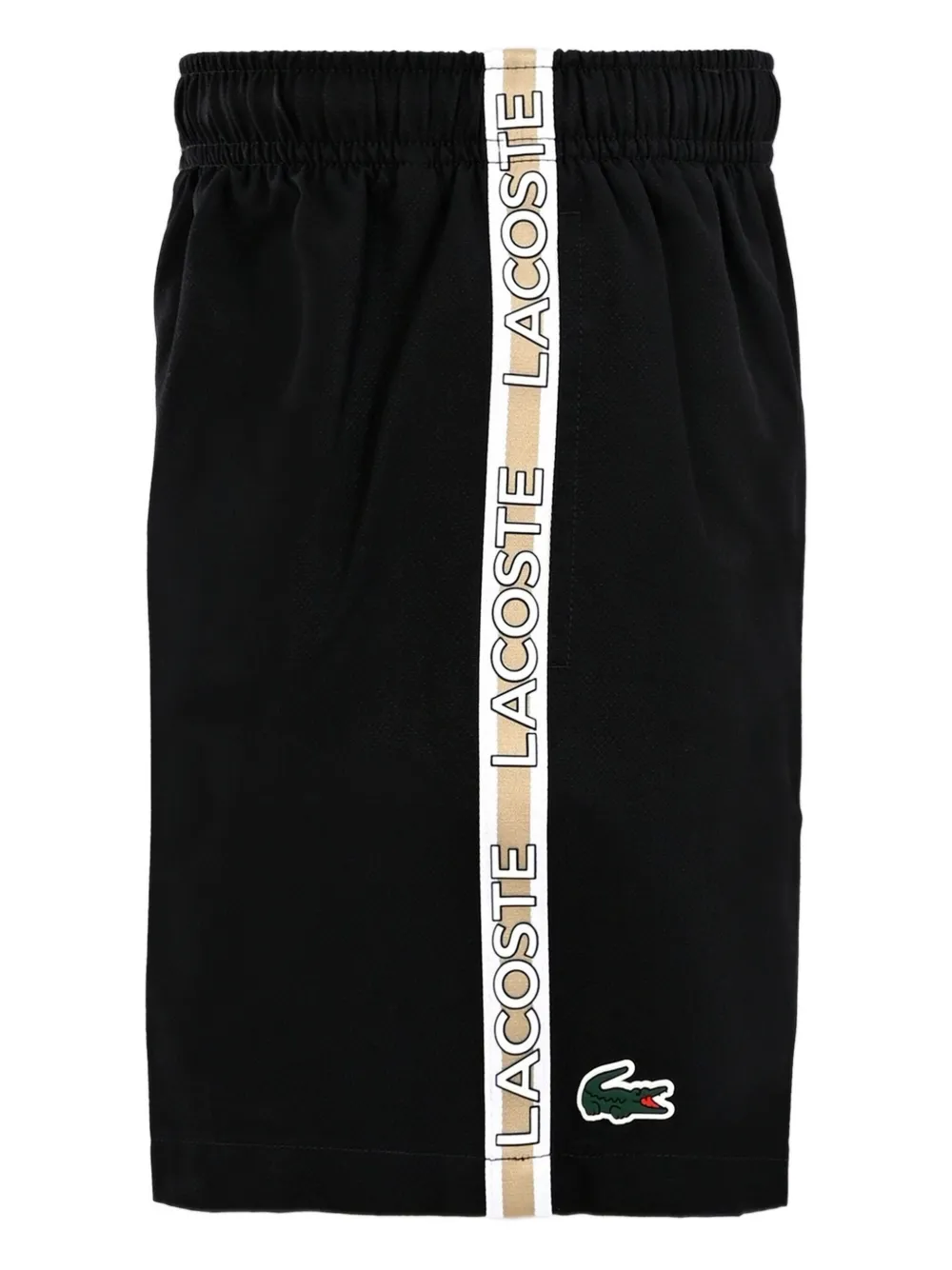 Lacoste Kids Shorts met logoband en zijstreep Zwart
