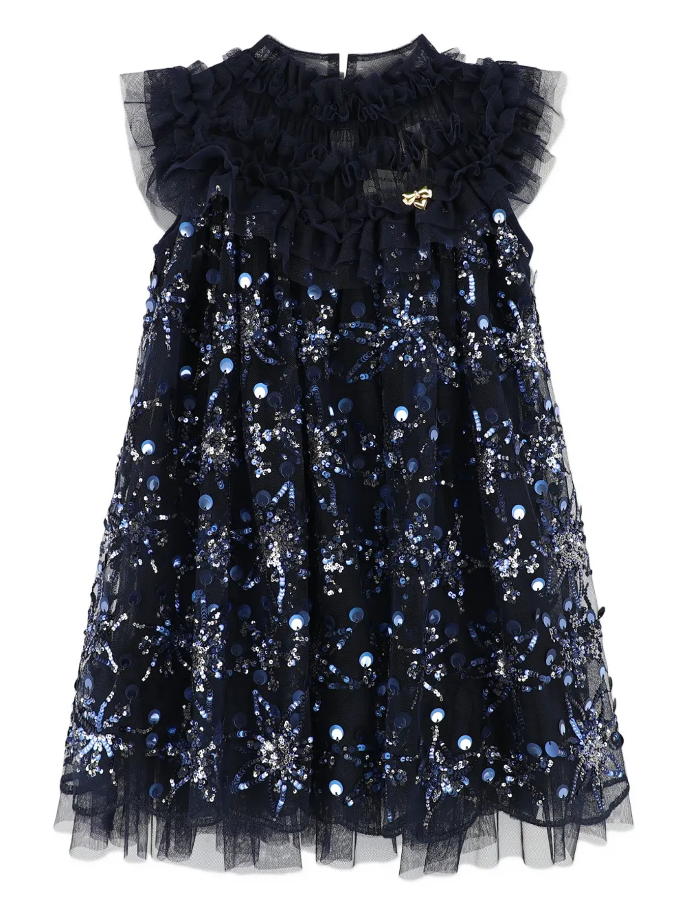 Angels Face Dominique jurk verfraaid met pailletten en ruches Blauw