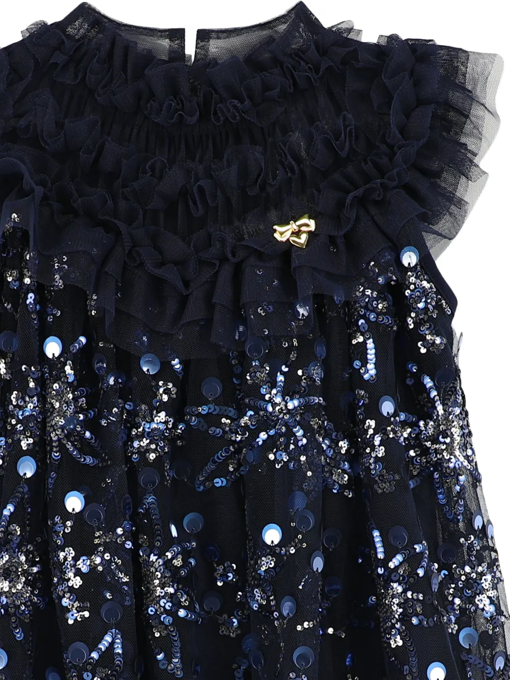 Angels Face Dominique jurk verfraaid met pailletten en ruches Blauw