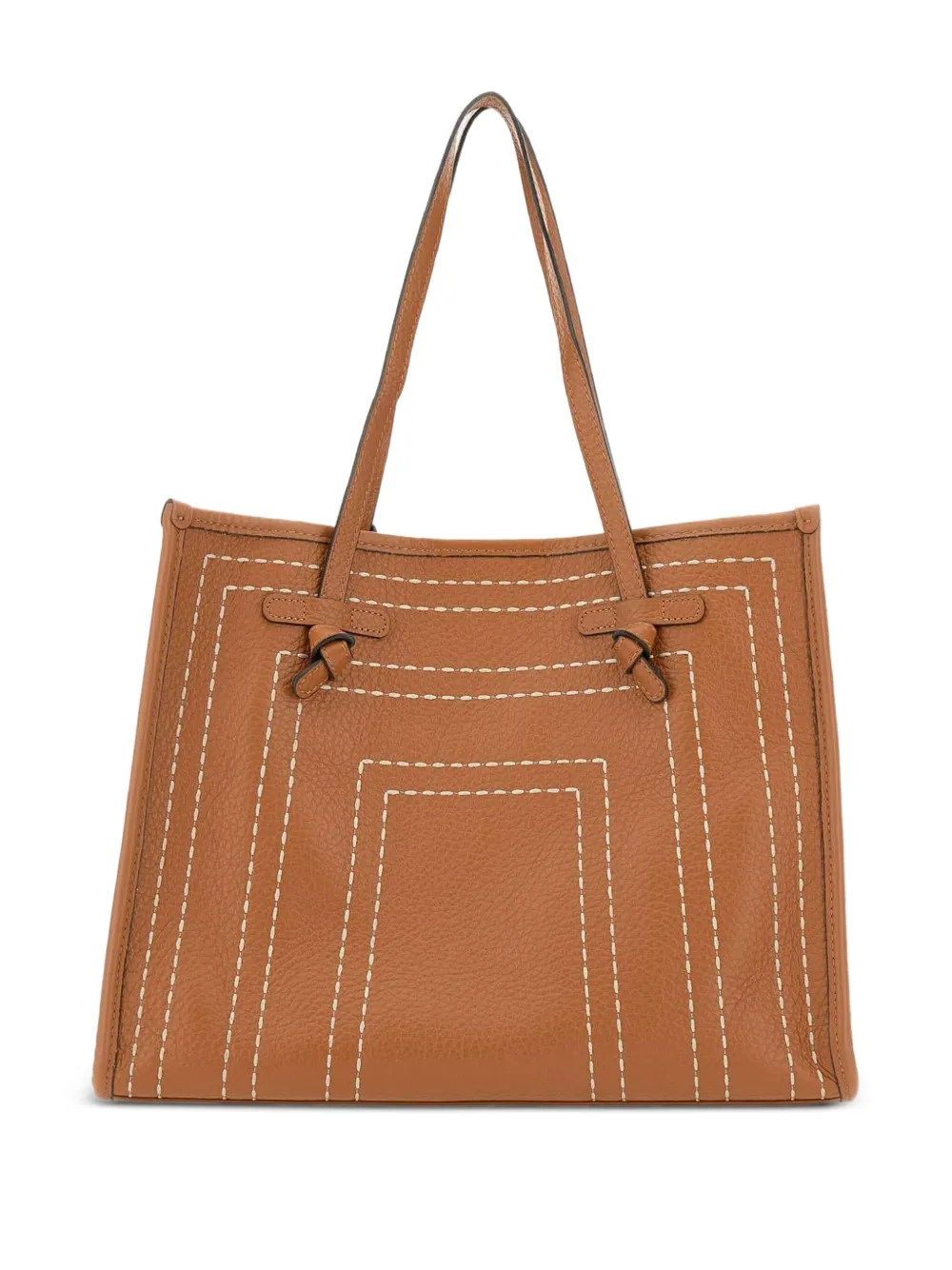 stitched leather shoulder bag