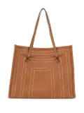 MARCELLA CLUB stitched leather shoulder bag - Brown