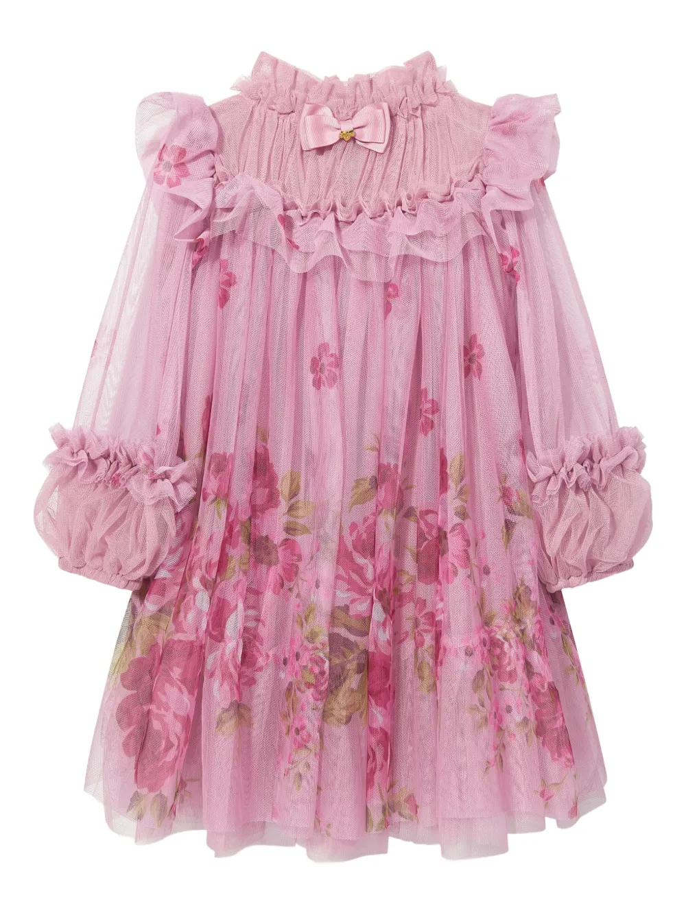 Angels Face floral-print ruffled dress Roze