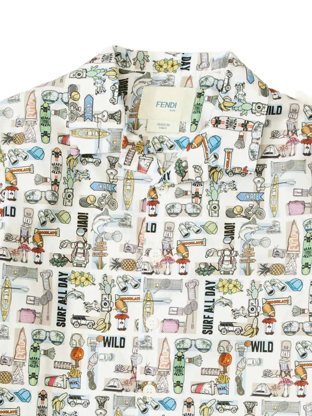 Fendi Kids Shirt met korte mouwen Wit