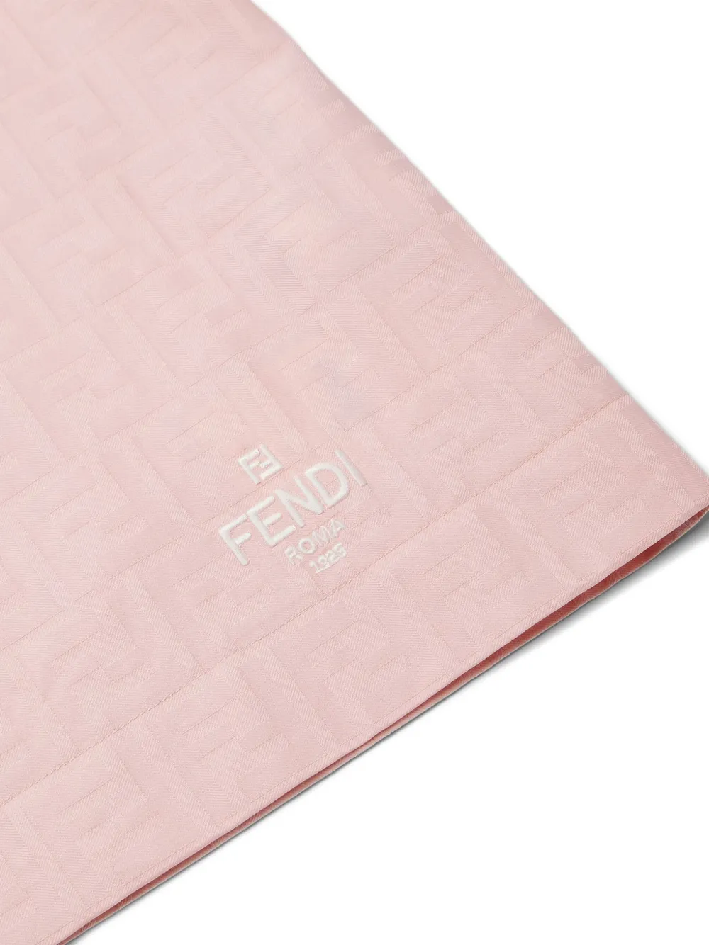 Fendi Kids Midi-jurk met ruches en FF-jacquard Roze
