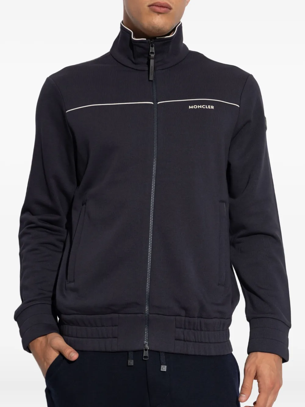 Moncler Fleece trainingsjack met rits Blauw