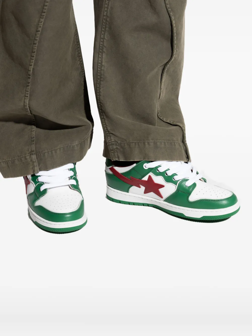 A BATHING APE star-patch sneakers White