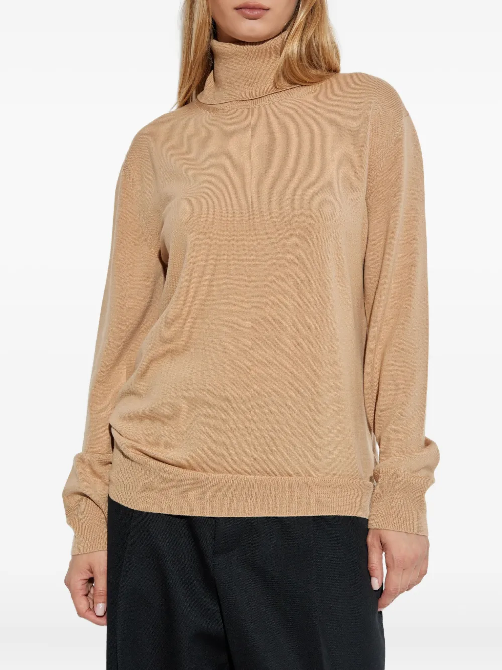 Jil Sander turtleneck wool jumper Beige