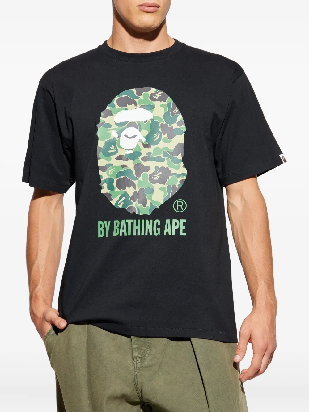 A BATHING APE T-shirt met camouflageprint Zwart
