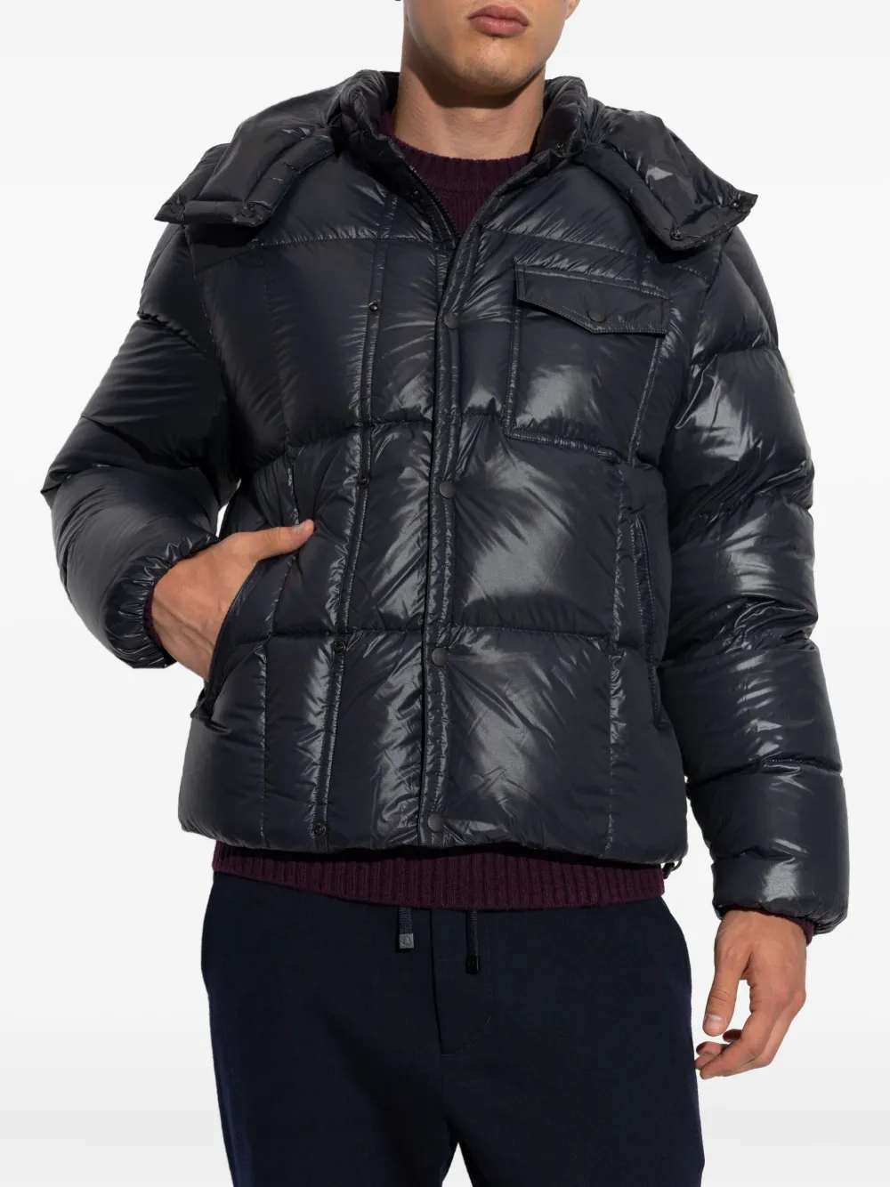 Moncler Erea gewatteerd jack met capuchon Zwart