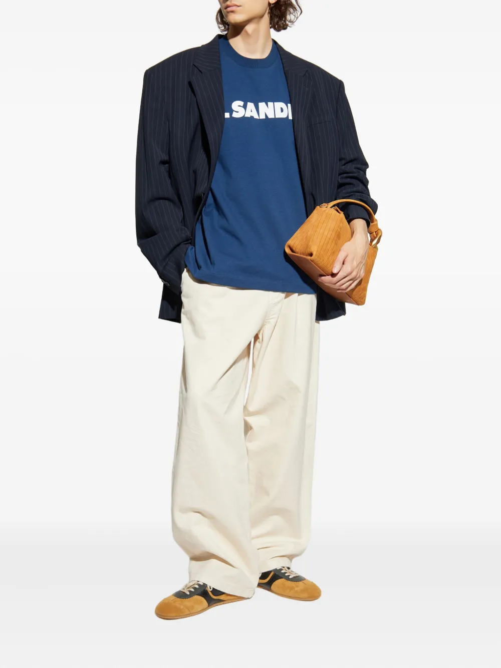 Jil Sander logo-print T-shirt Blauw
