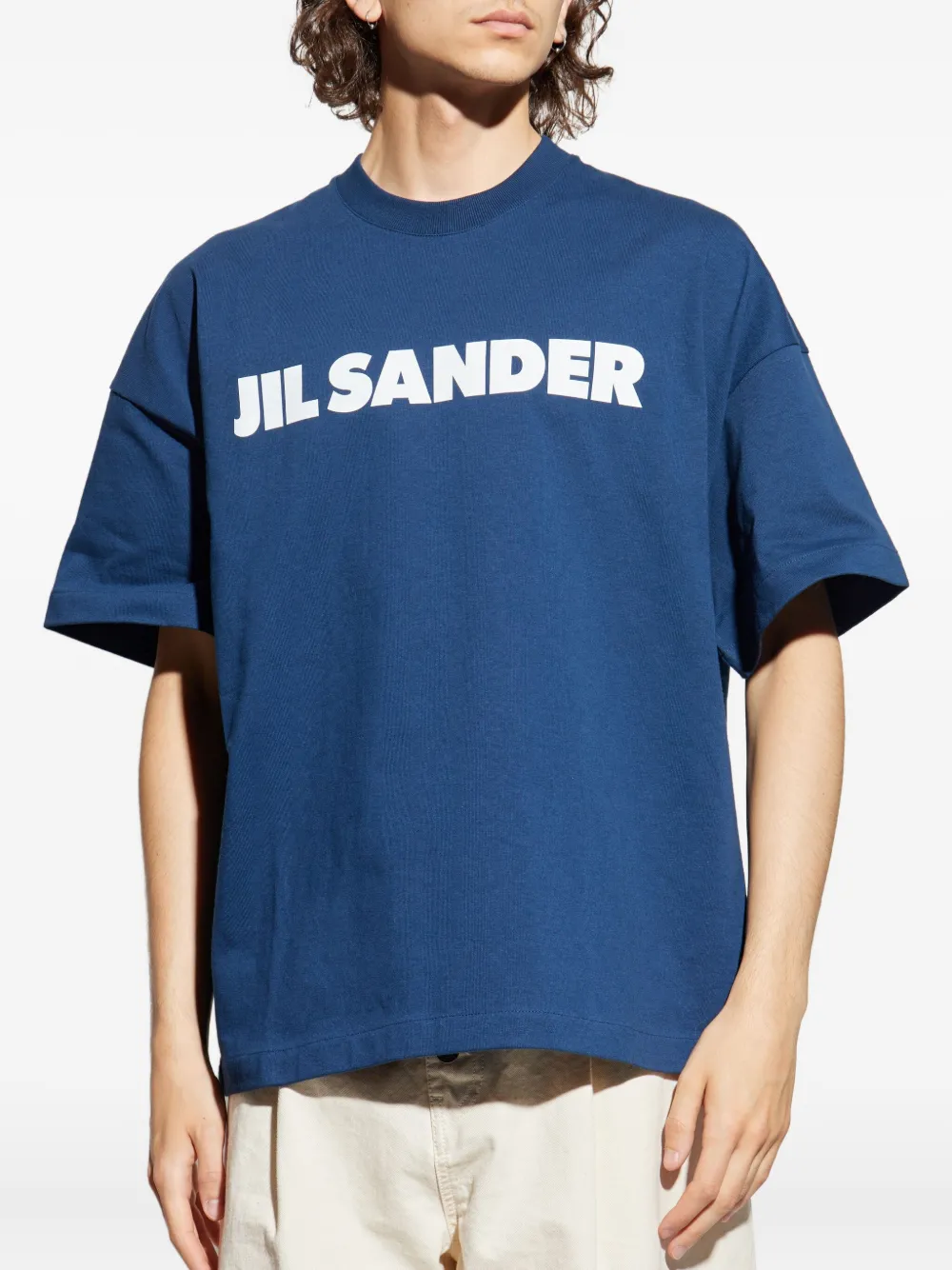 Jil Sander logo-print T-shirt Blauw