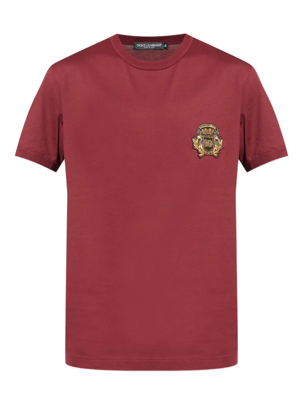 Dolce & Gabbana logo-patch cotton T-shirt Rood
