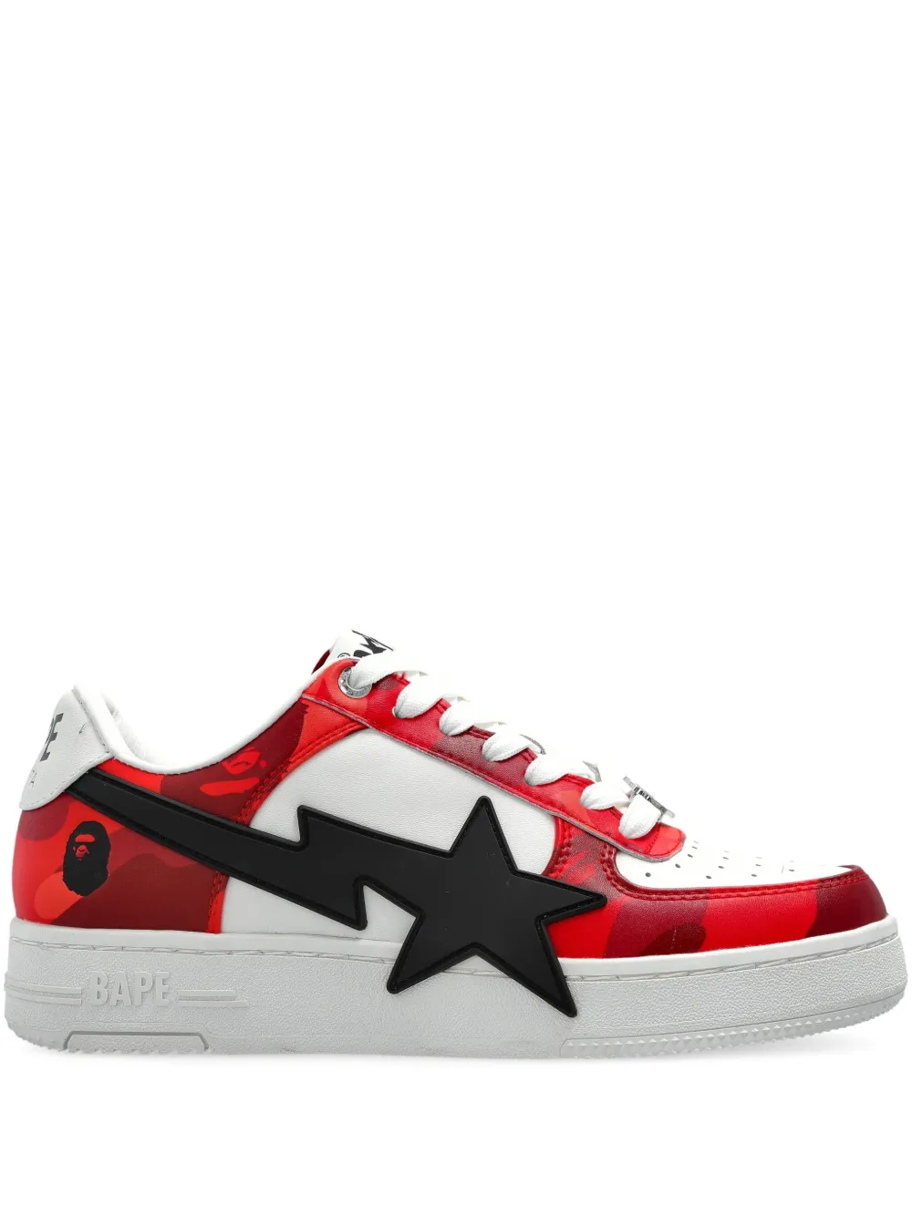 A BATHING APE star-patch sneakers Red