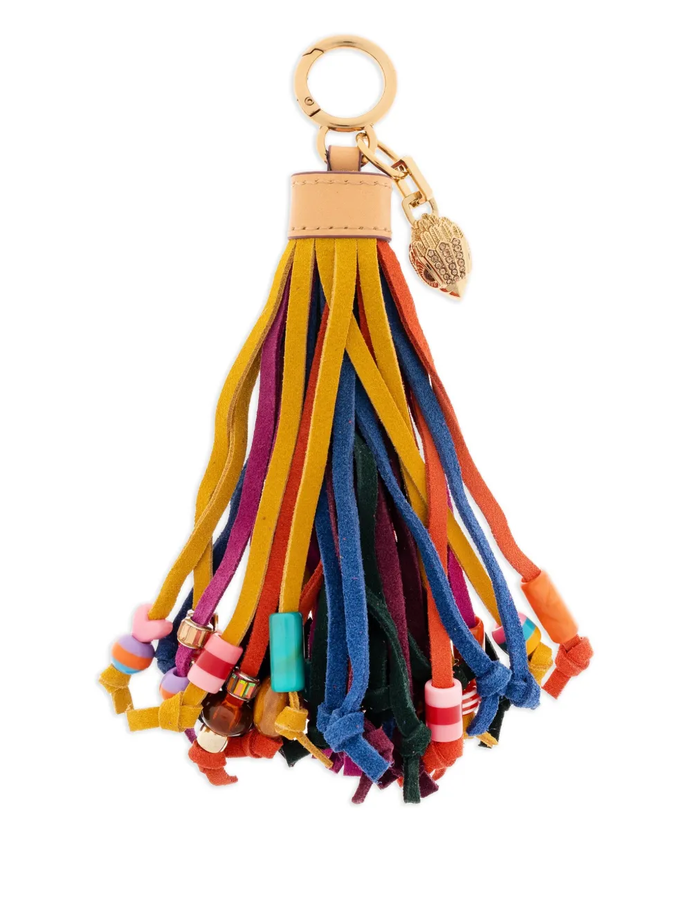 leather tassel beaded keyring