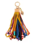 Kurt Geiger London leather tassel beaded keyring - Red