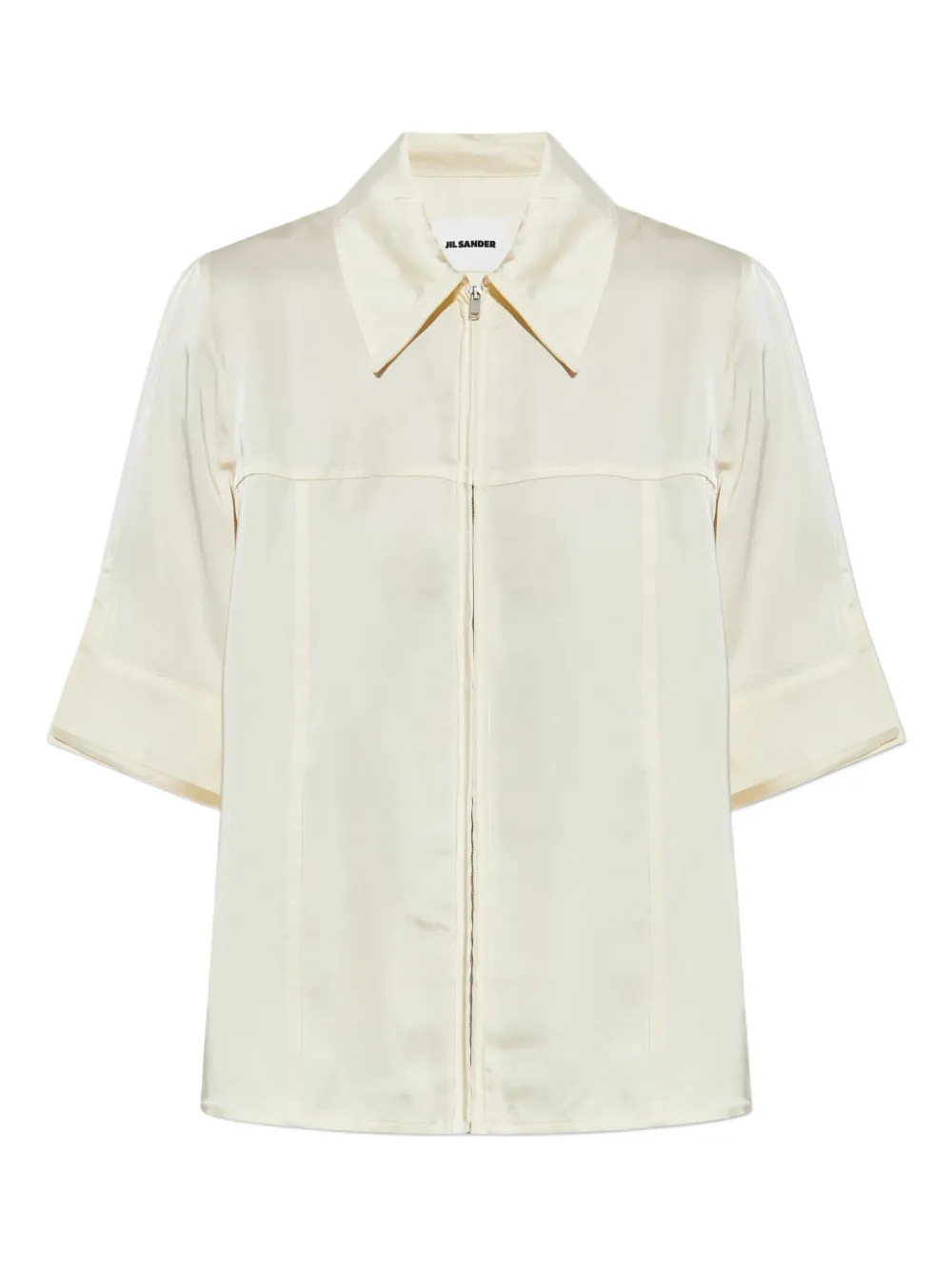 Jil Sander Blouse met rits en kraag Beige