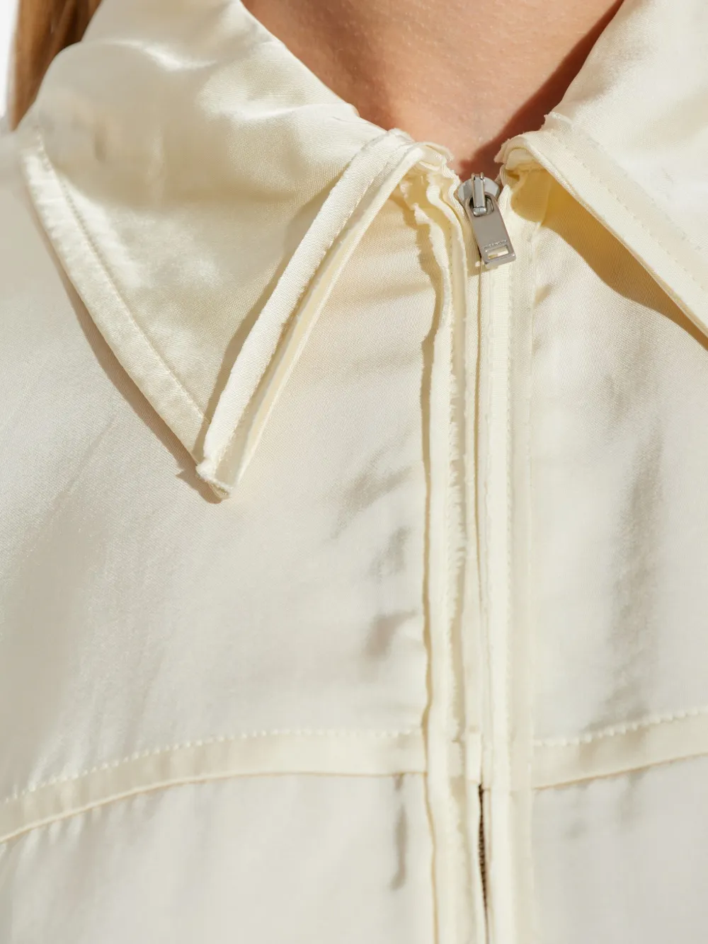 Jil Sander Blouse met rits en kraag Beige