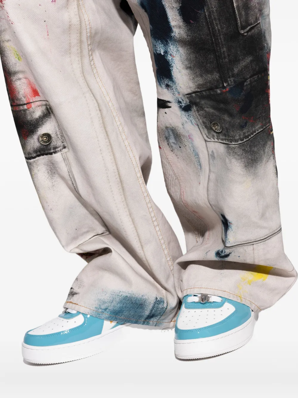 A Bathing Ape Star-patch Sneakers In Blue