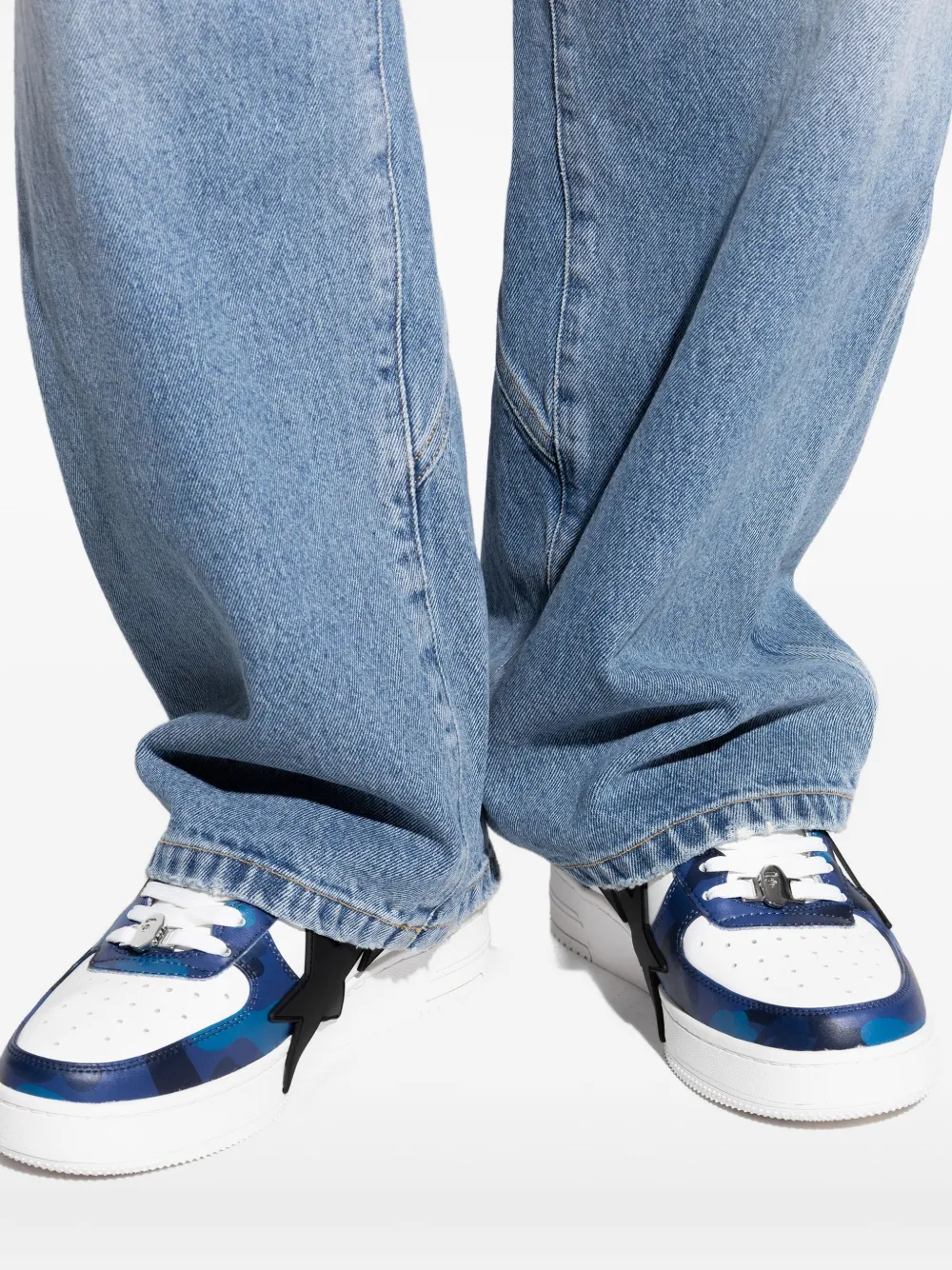 A BATHING APE star-patch sneakers White