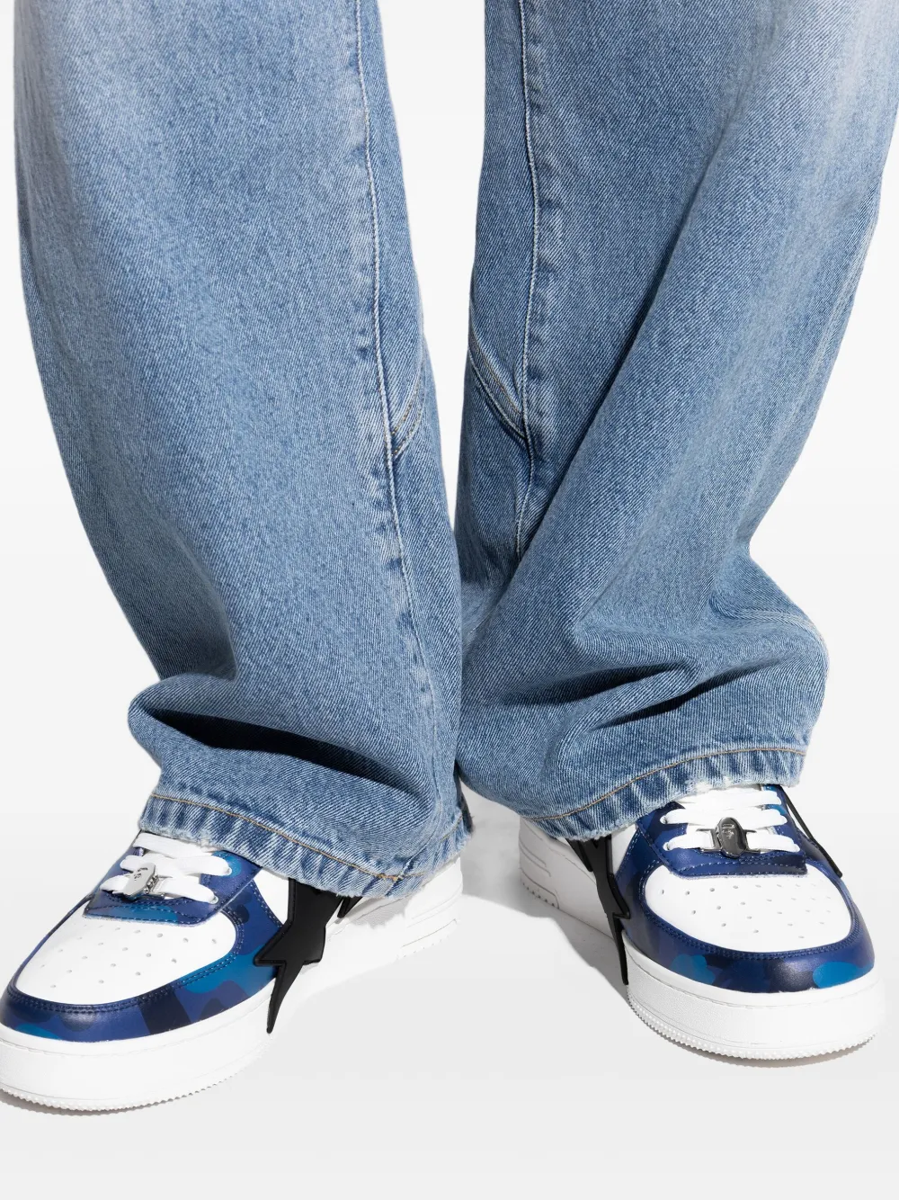 A BATHING APE star-patch sneakers White