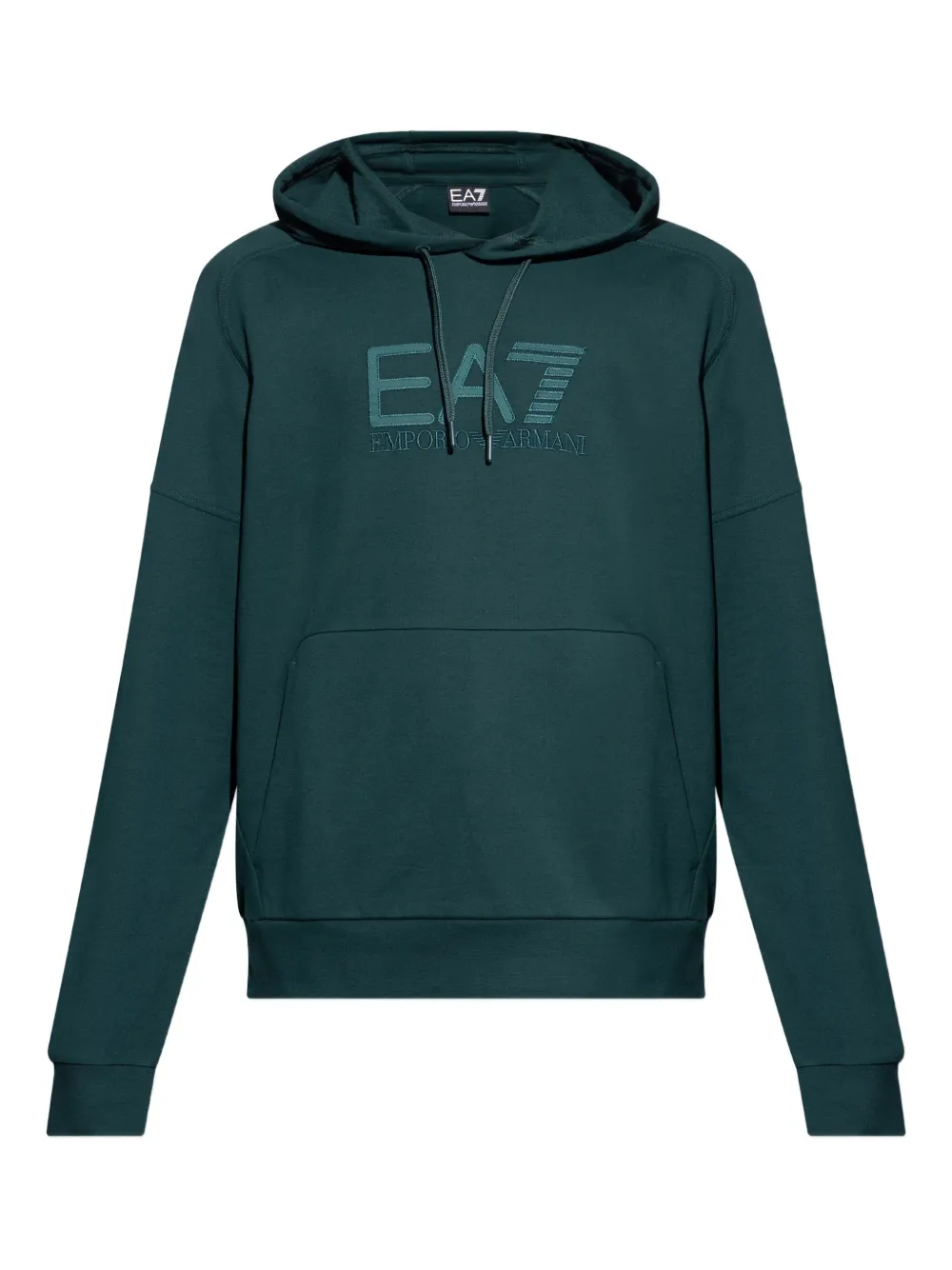 Ea7 Emporio Armani logo-embroidered hoodie | Green | Image 1