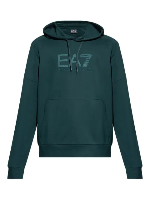 Ea7 Emporio Armani logo-embroidered hoodie
