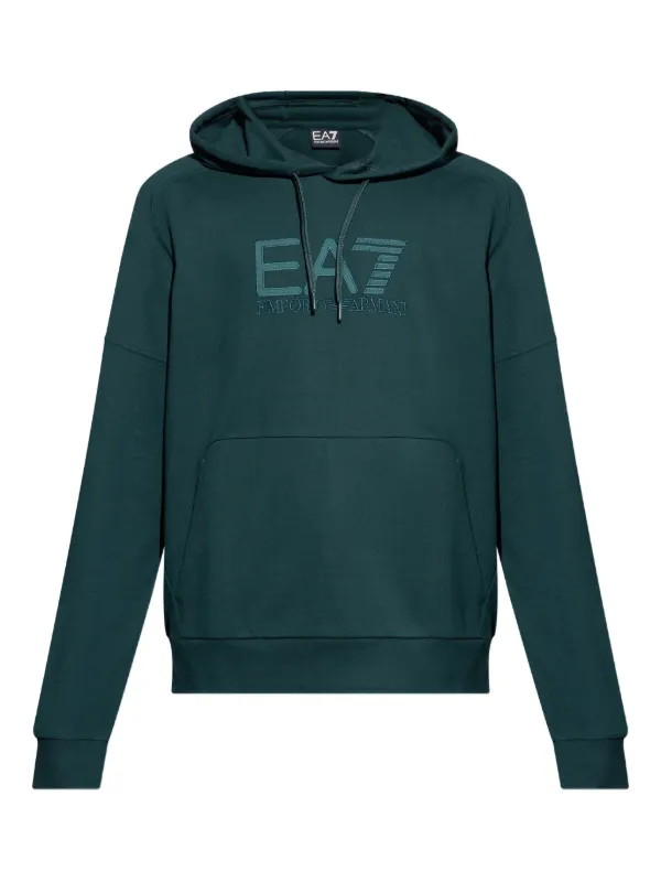 Ea7 Emporio Armani Felpa Con Cappuccio e Logo Verde FARFETCH IT