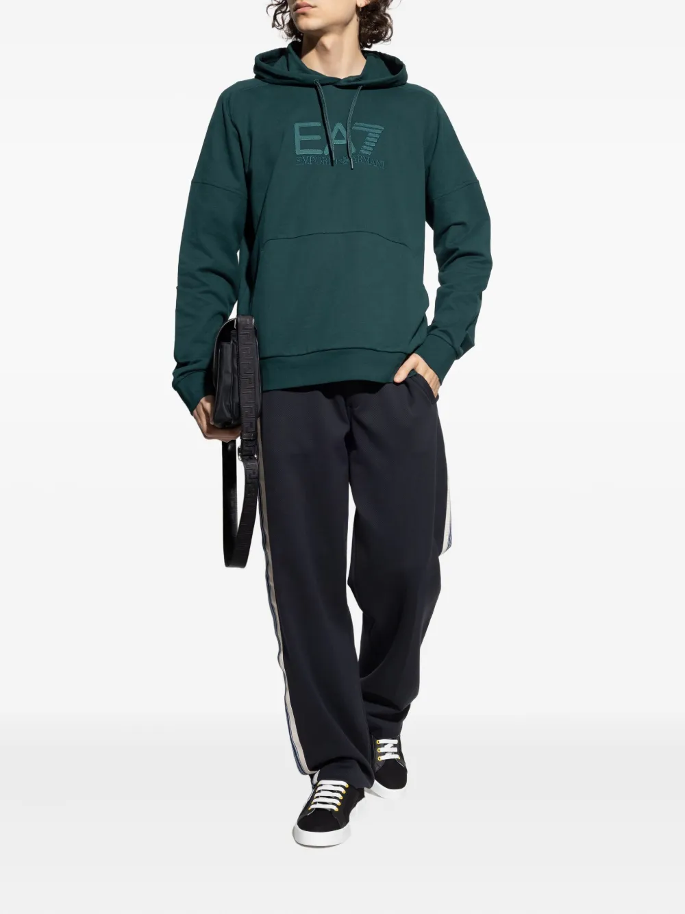 Ea7 Emporio Armani logo-embroidered hoodie | Hoodies | Image 2