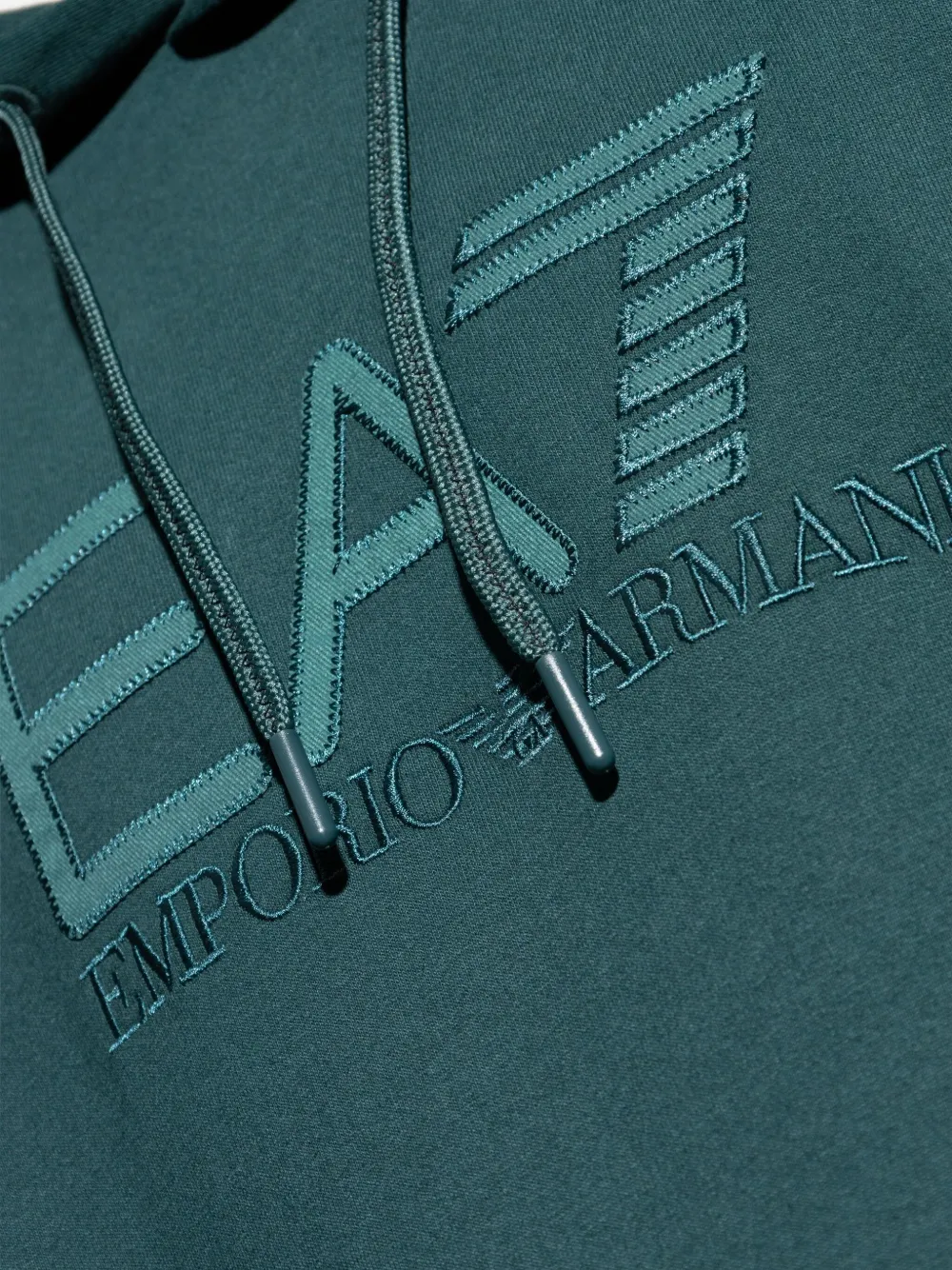 Ea7 Emporio Armani Hoodie met geborduurd logo Groen