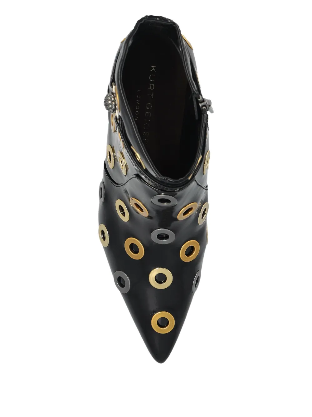 Kurt Geiger 65mm Kensington Eyelet-embellished Pointed-toe Ankle Boots In Black