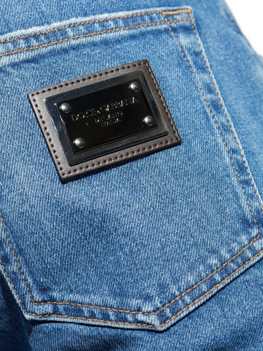 Dolce & Gabbana Jeans met franje afwerking Blauw