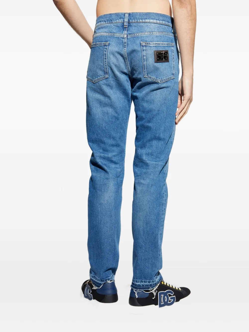 Dolce & Gabbana Jeans met franje afwerking Blauw
