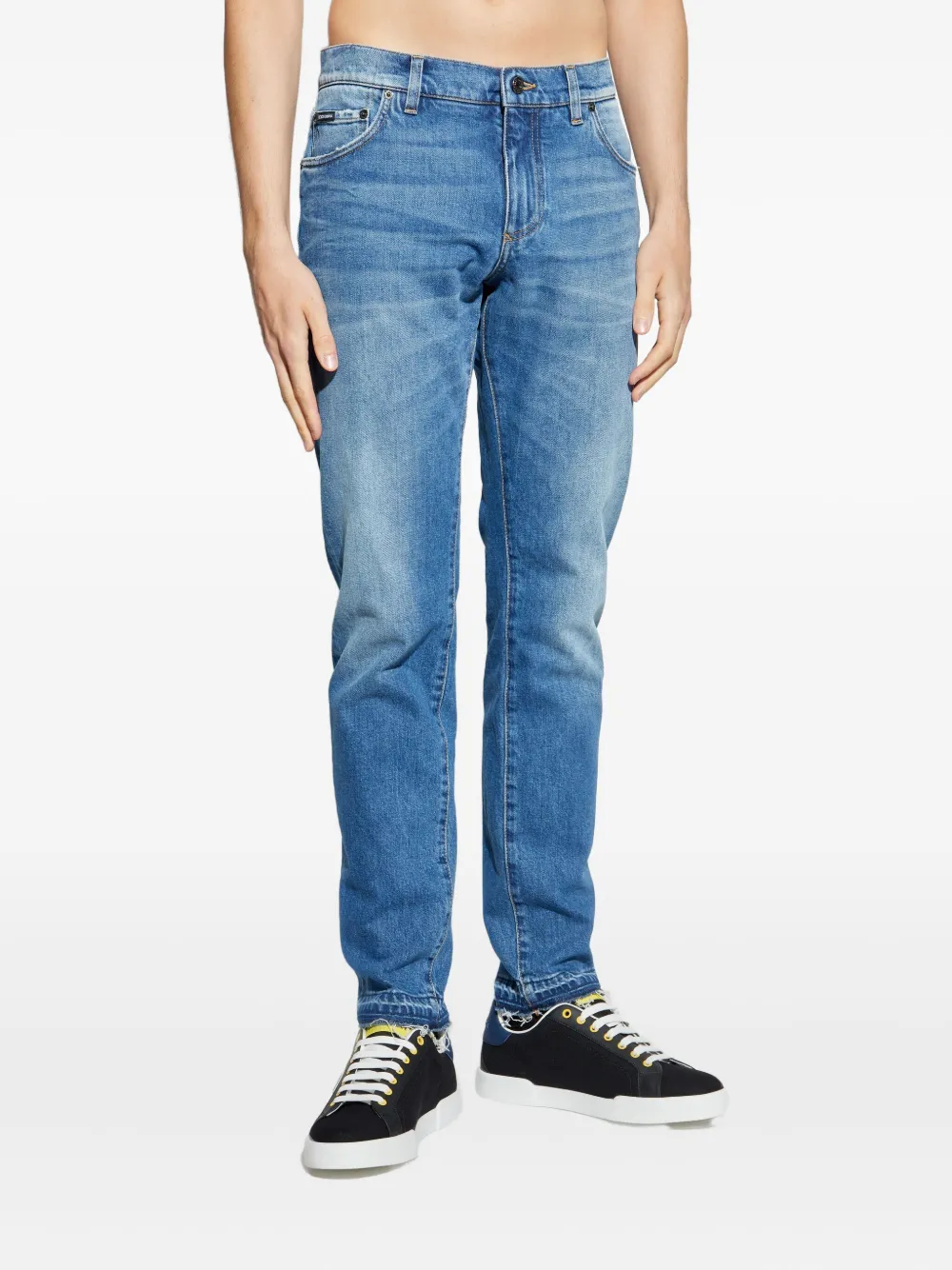 Dolce & Gabbana Jeans met franje afwerking Blauw