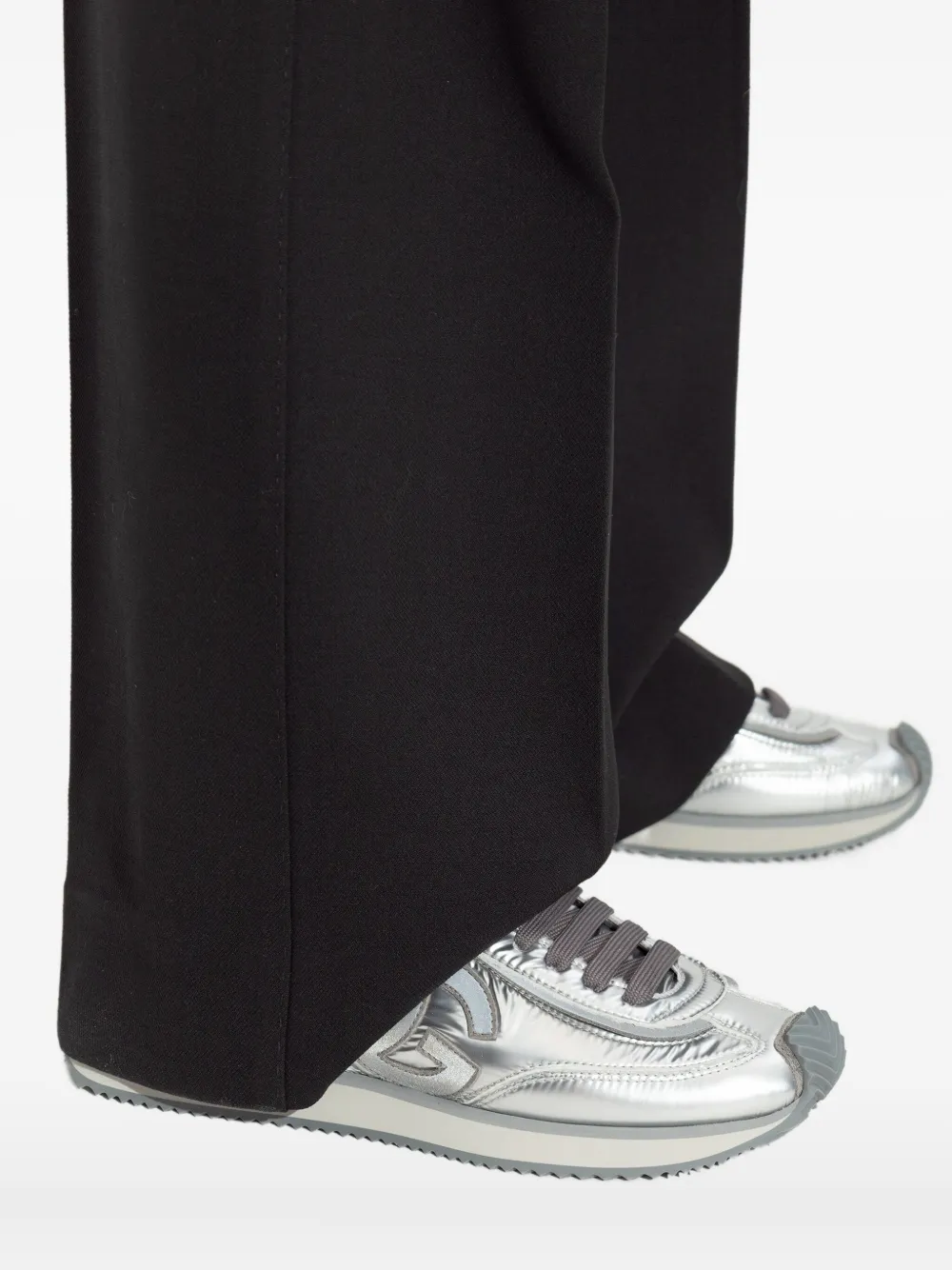 Dolce & Gabbana logo-patch metallic sneakers Grey