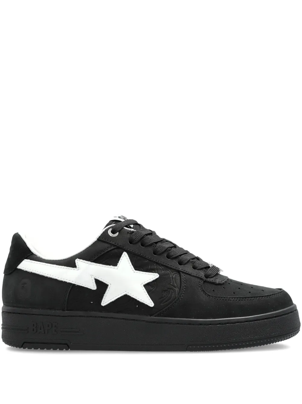A BATHING APE Sk8 Sta star-embellished leather sneakers Black