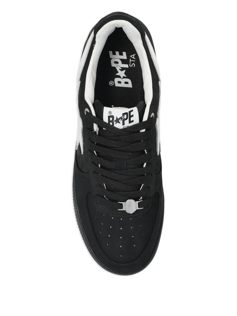 A BATHING APE Sk8 Sta star-embellished leather sneakers Black