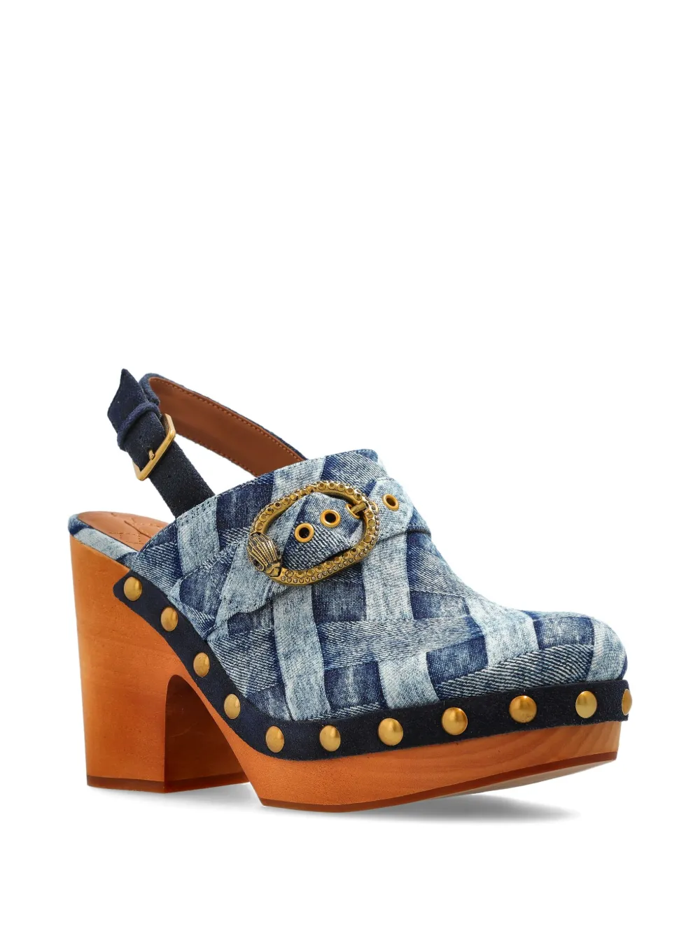 Kurt Geiger London 105mm Mayfair slingback buckle pumps Blue