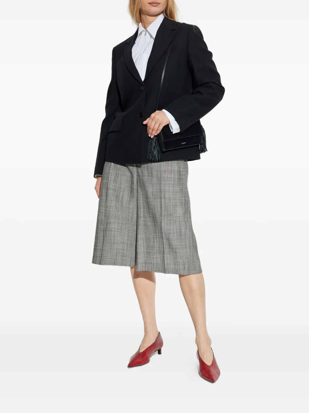 Jil Sander Blazer met gekerfde revers Zwart