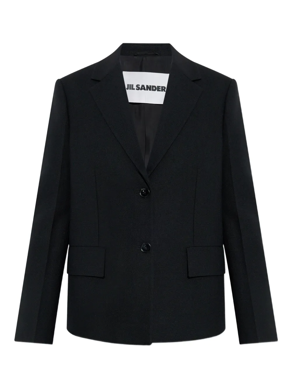 Jil Sander notched-lapel wool blazer Zwart