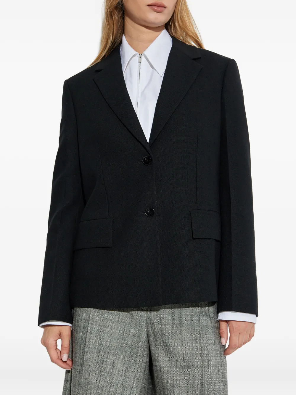 Jil Sander Blazer met gekerfde revers Zwart