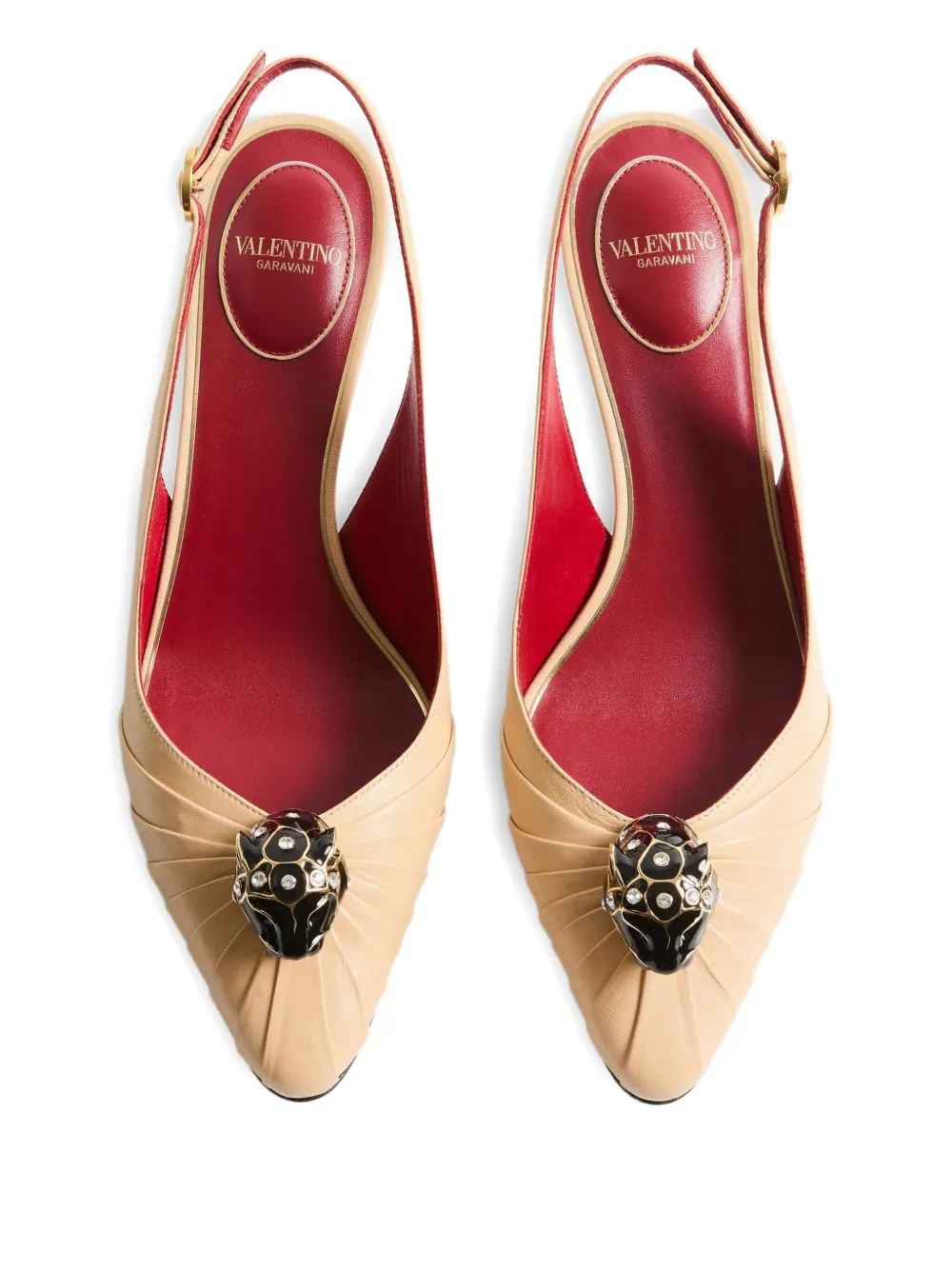 Valentino Garavani 55mm Panthea geplooide pumps Beige
