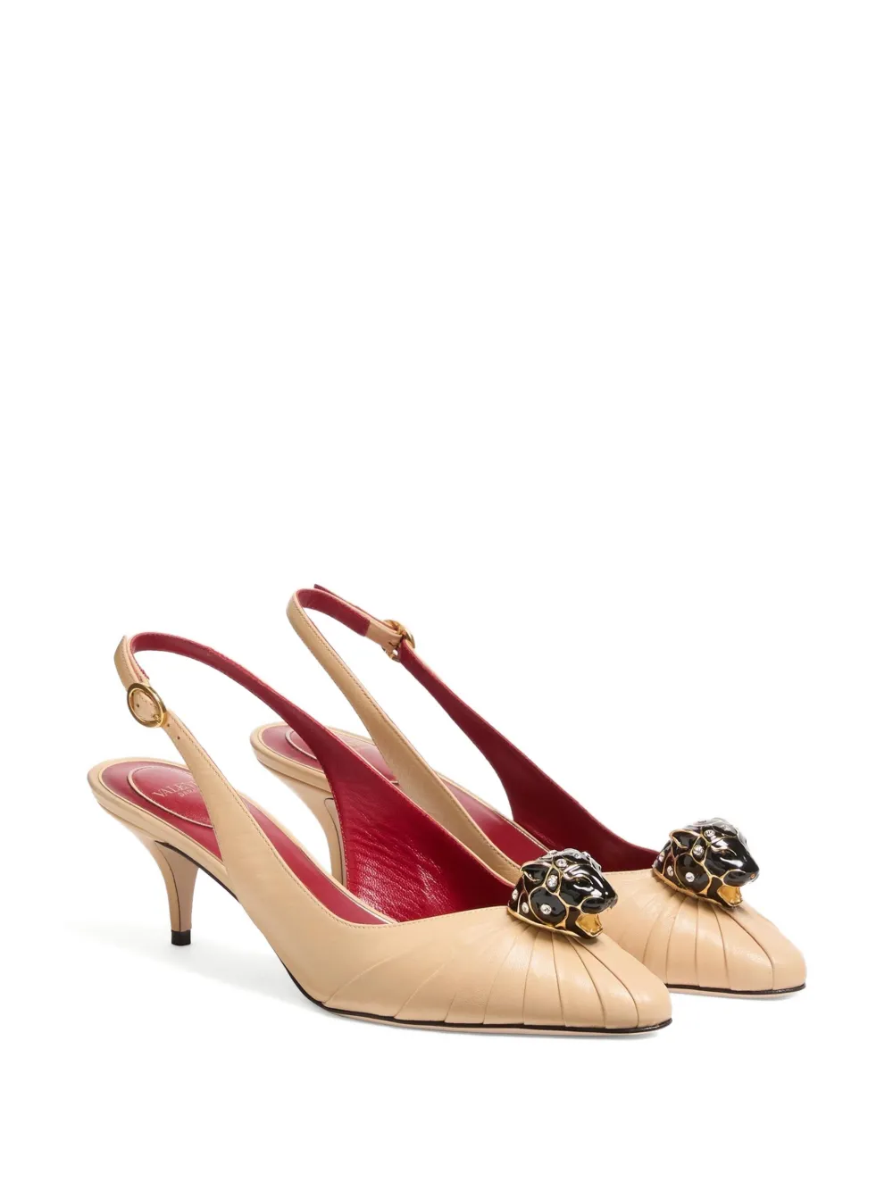 Valentino Garavani 55mm Panthea geplooide pumps Beige