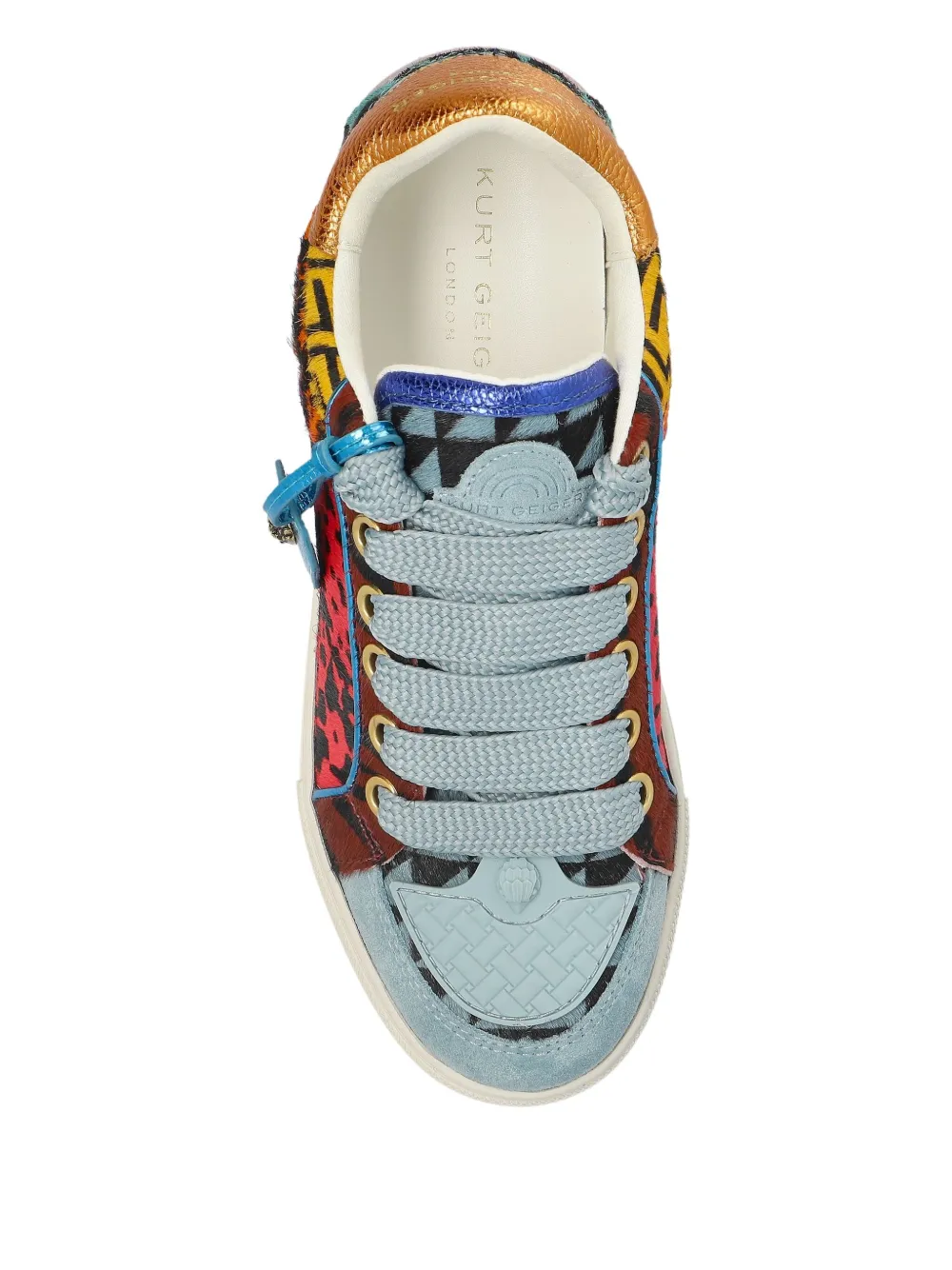 Kurt Geiger London Southbank Tag patchwork lace-up sneakers Pink