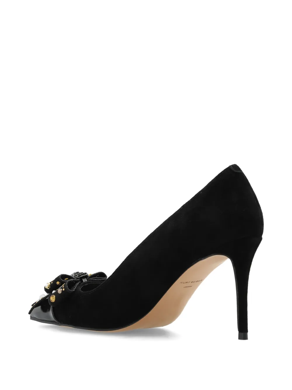 Kurt Geiger London 90mm Belgravia bow-embellished stiletto pumps Black