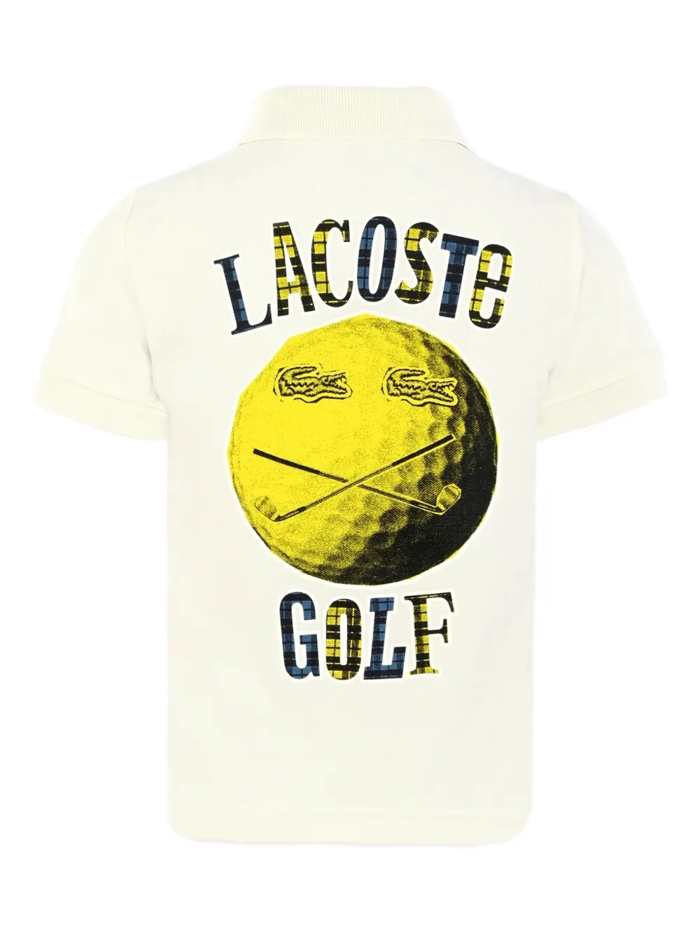 Lacoste Kids Poloshirt met golfprint en korte mouwen Beige