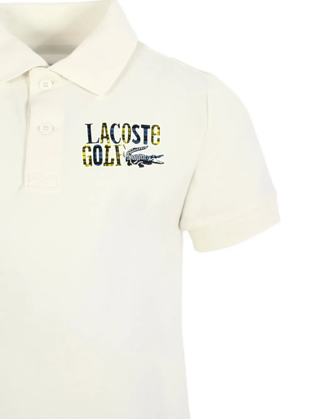 Lacoste Kids Poloshirt met golfprint en korte mouwen Beige