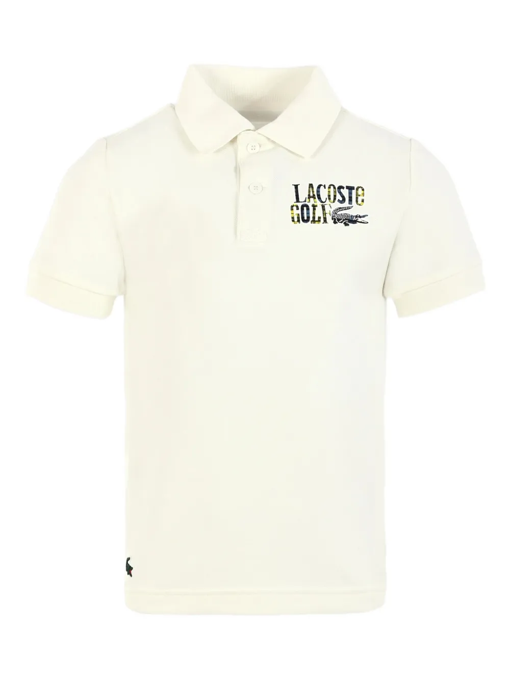 Lacoste Kids Poloshirt met golfprint en korte mouwen Beige