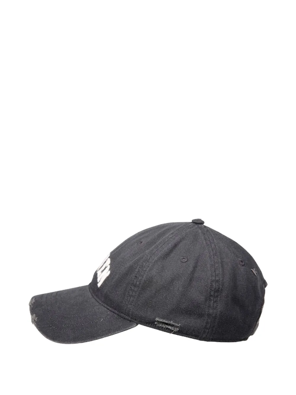Golden Goose logo-embroidered distressed cap Grijs